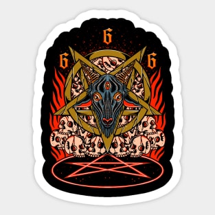 Pentagram 666 Sticker